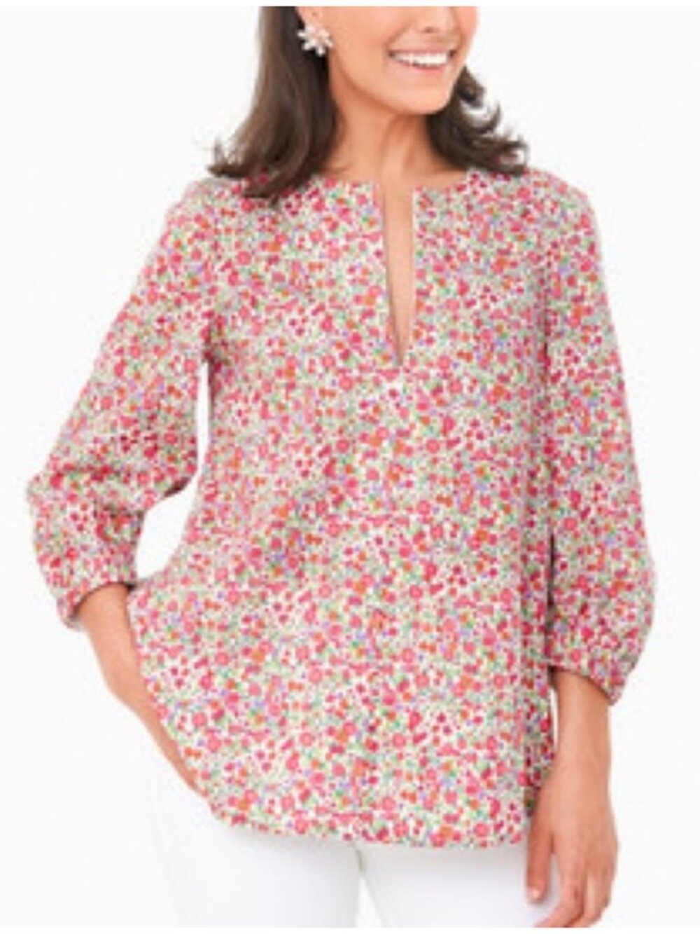 Tuckernuck Pomander Place Kieran Blouse in Floral Cotton Poplin Size XS
